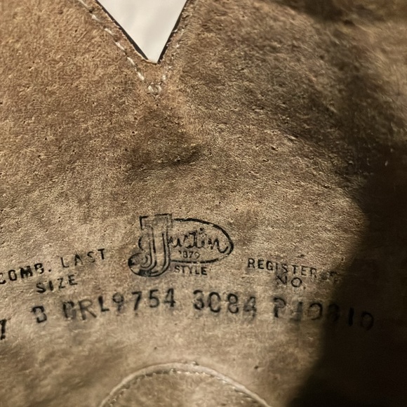 Justin NWOT..Charcoal Grey/white ! Leather boots Women’s size 7. Never worn new! - Picture 6 of 9